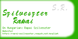 szilveszter rapai business card